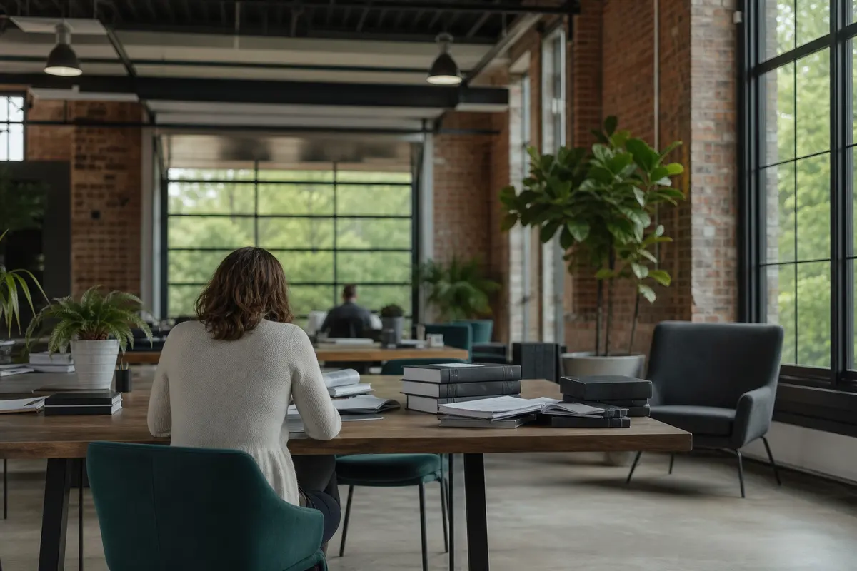 Editorial marketing planning scene for AI SEO in Fairhope, Alabama