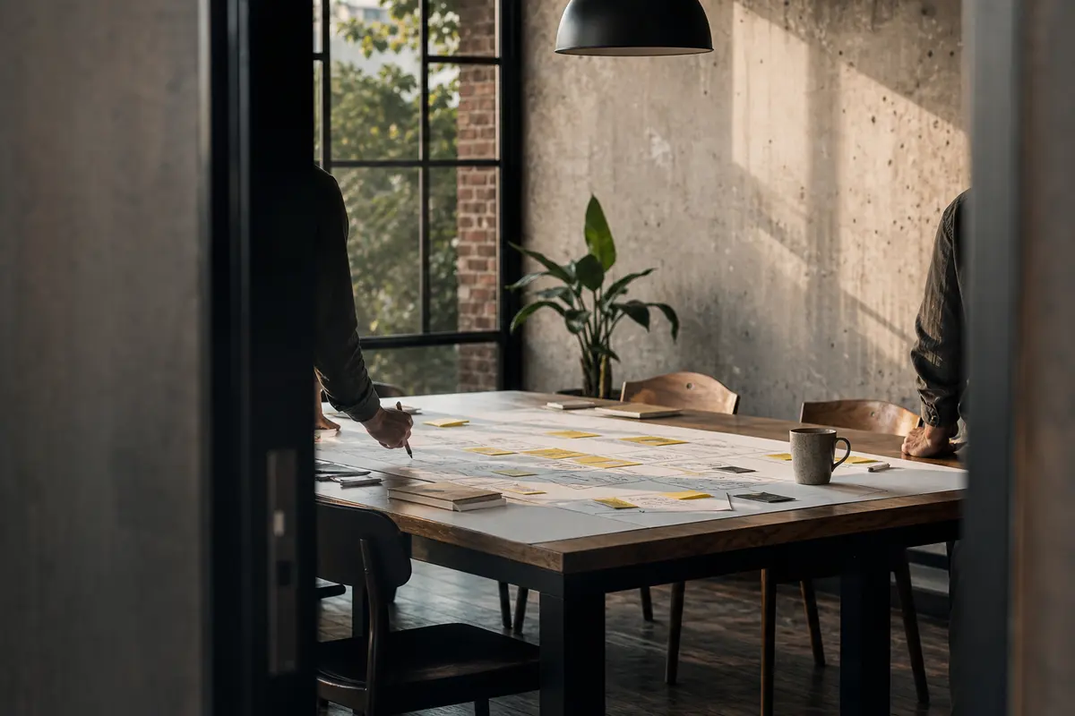 Editorial marketing planning scene for Hartselle, Alabama