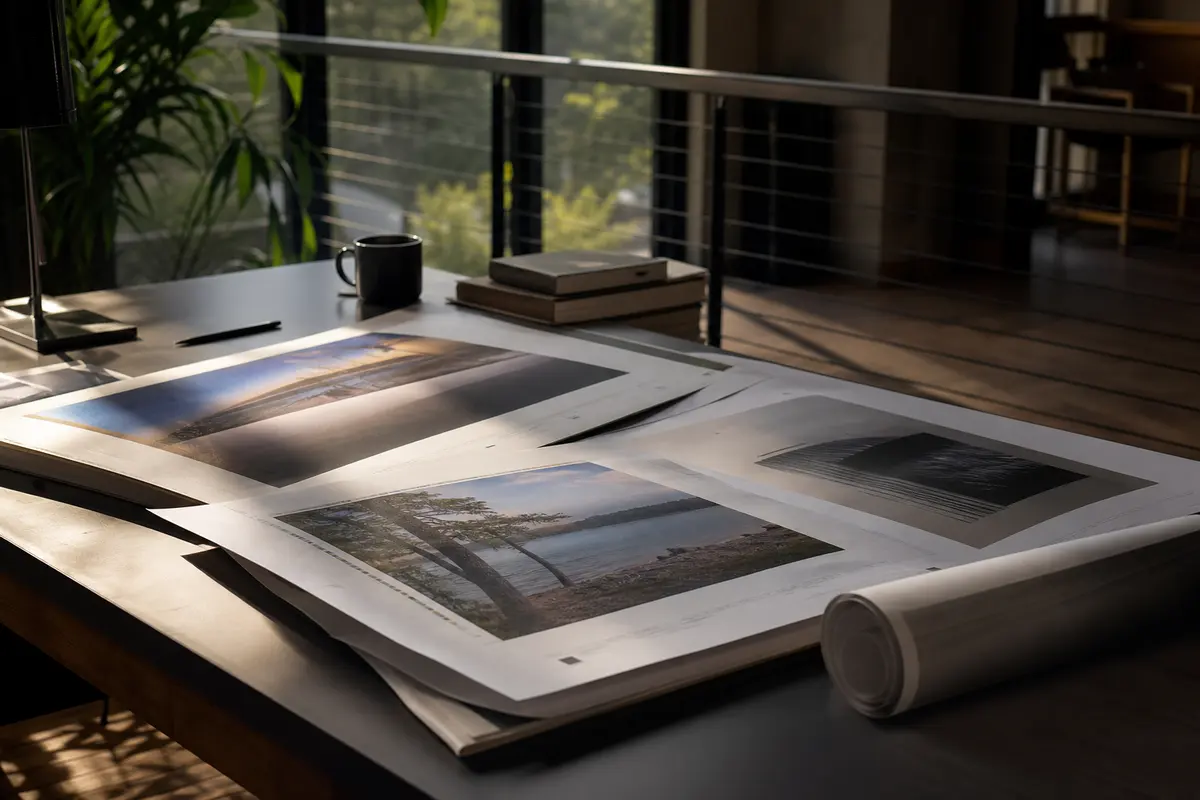 Editorial marketing planning scene for AI SEO in Highland Lakes, Alabama
