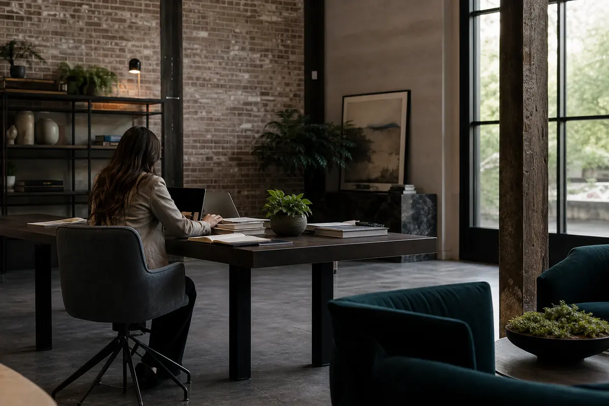 Editorial marketing planning scene for AI SEO in Jacksonville, Alabama