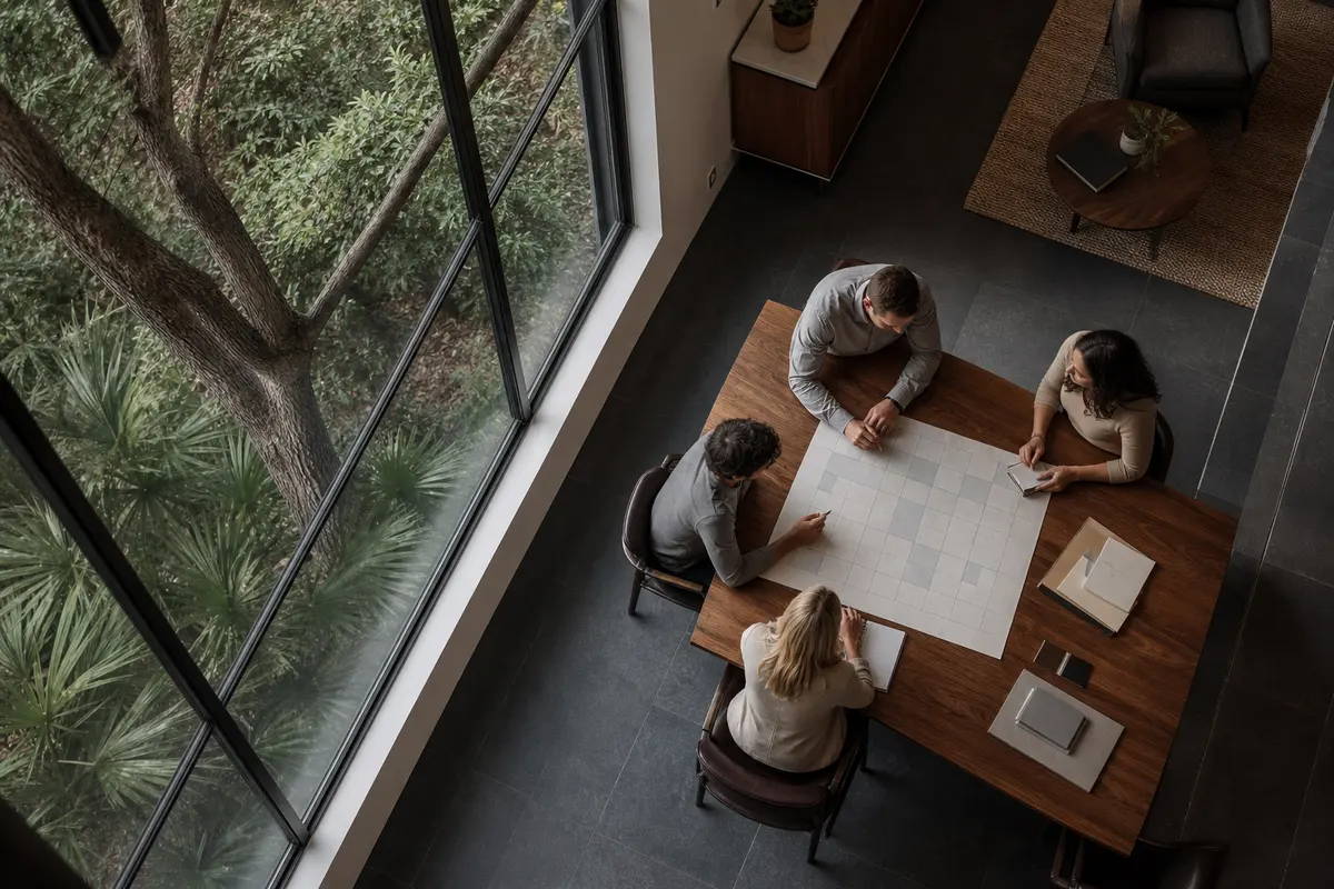Editorial marketing planning scene for AI SEO in Margaret, Alabama