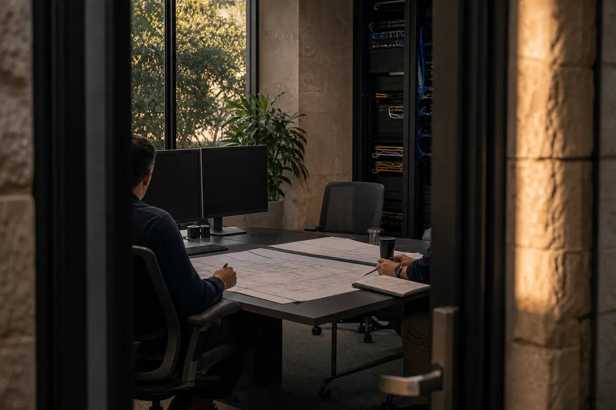 Editorial platform planning scene for Dedicated Hosting in Moores Mill, Alabama
