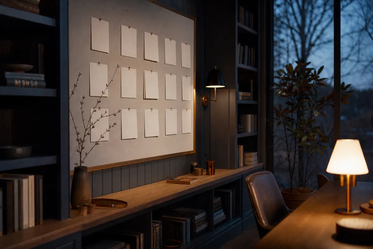 Editorial marketing planning scene for AI SEO in Ozark, Alabama
