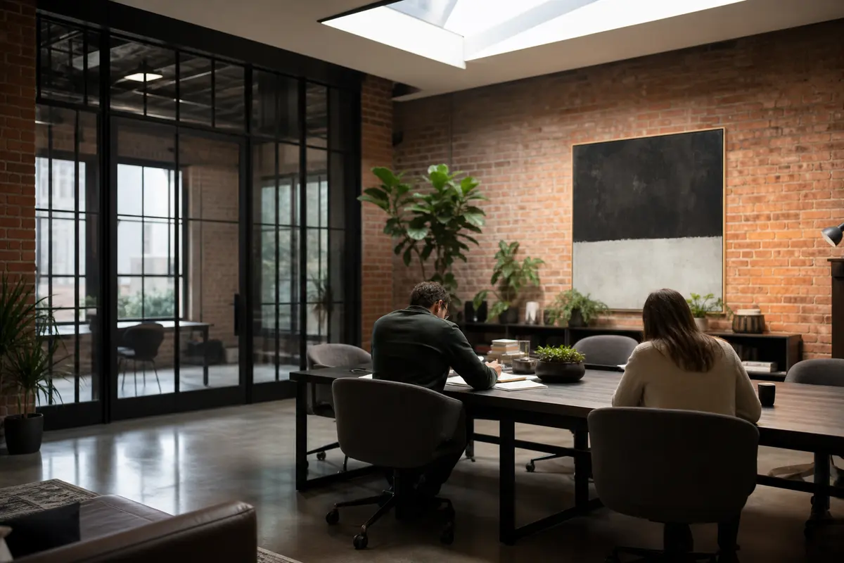 Editorial marketing planning scene for AI SEO in Phenix City, Alabama