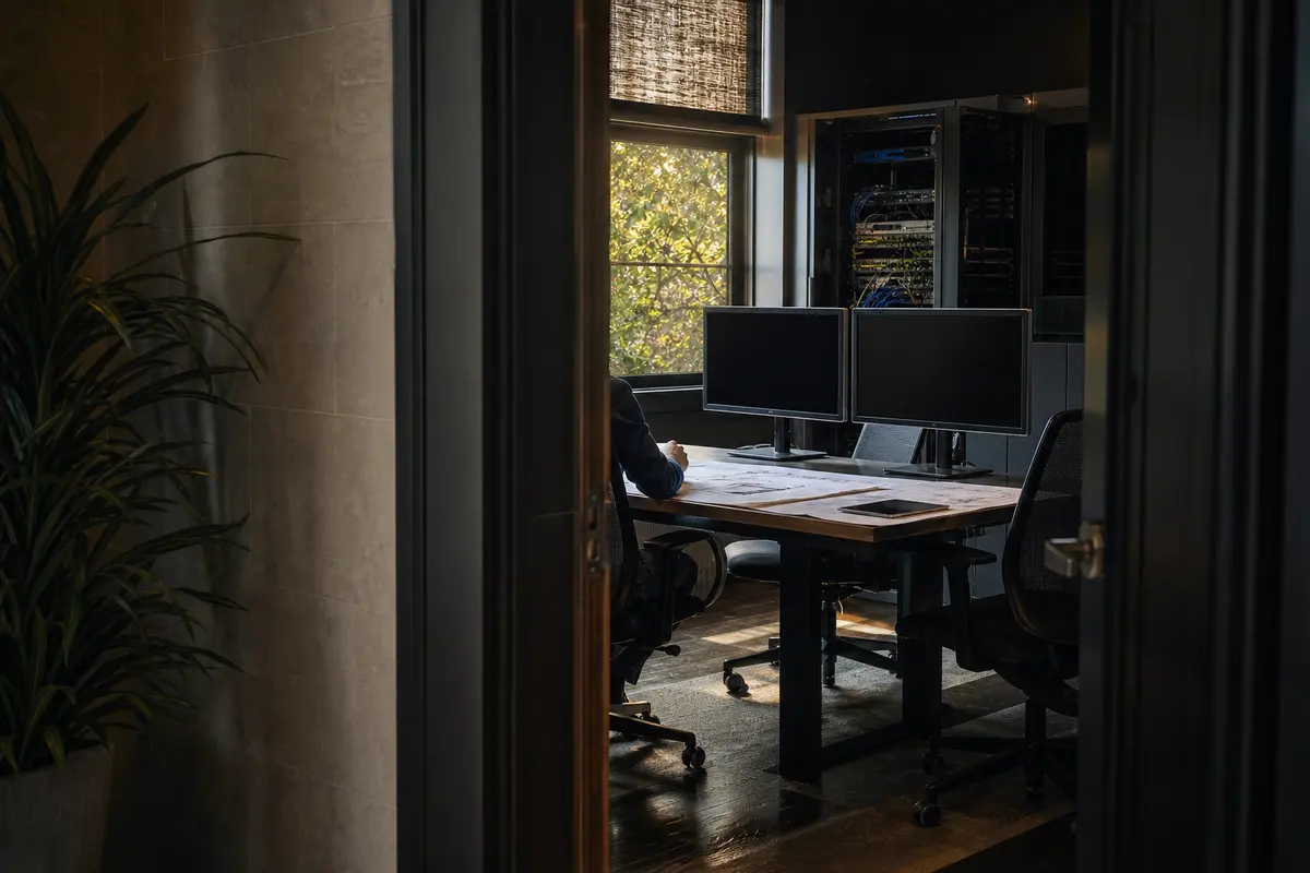 Editorial platform planning scene for Dedicated Hosting in Pinson, Alabama