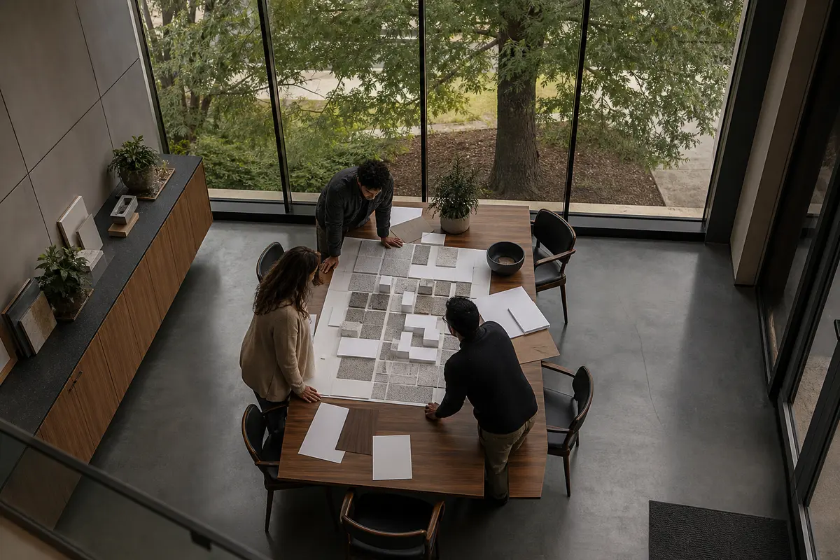 Editorial marketing planning scene for AI SEO in Tuskegee, Alabama