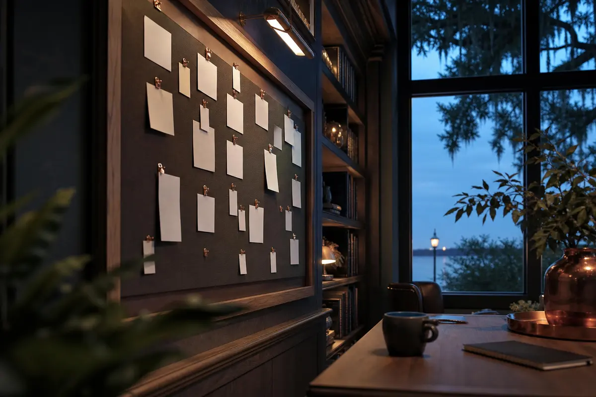 Editorial marketing planning scene for AI SEO in Gateway, Alaska