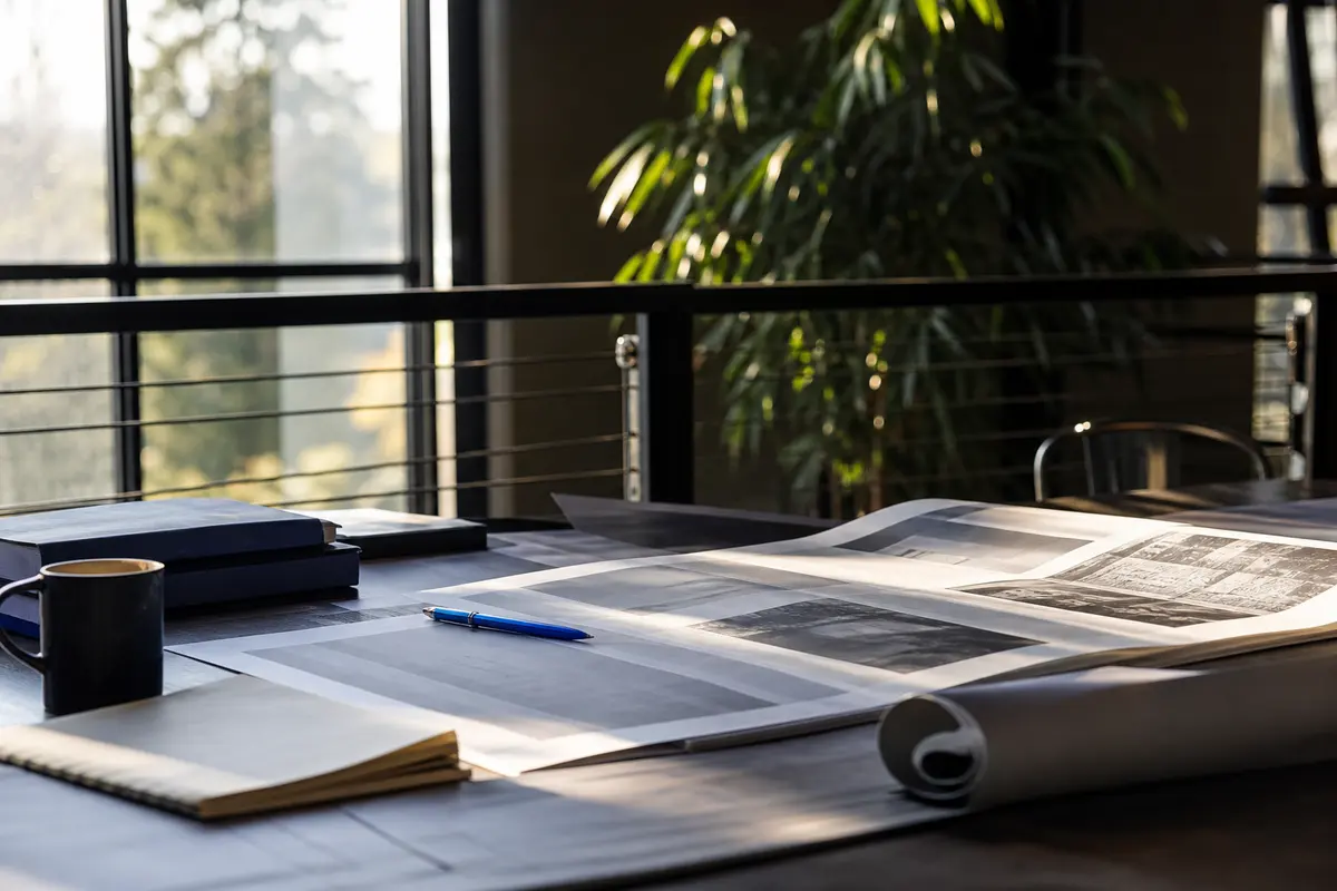 Editorial marketing planning scene for AI SEO in Knik-Fairview, Alaska