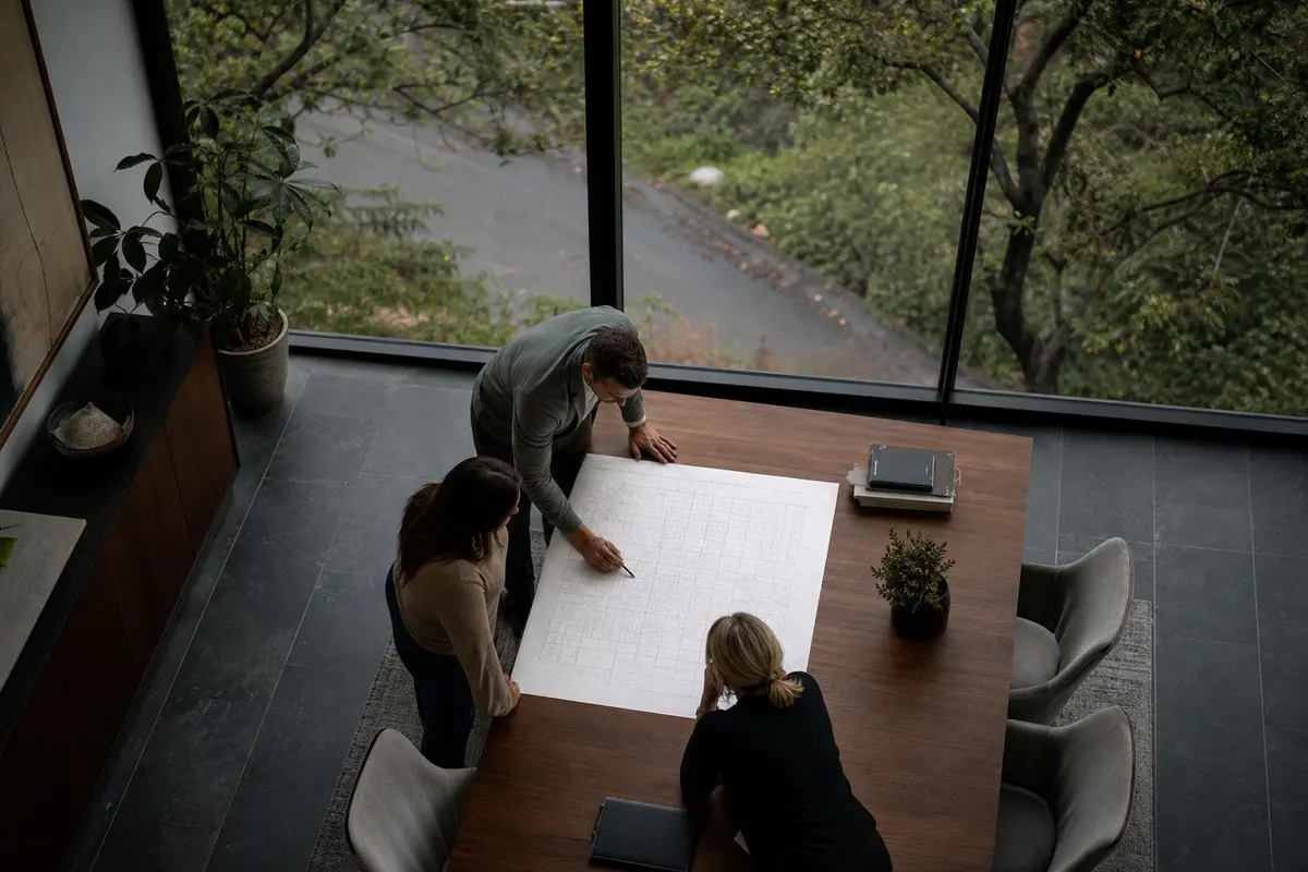 Editorial marketing planning scene for AI SEO in Goodyear, Arizona
