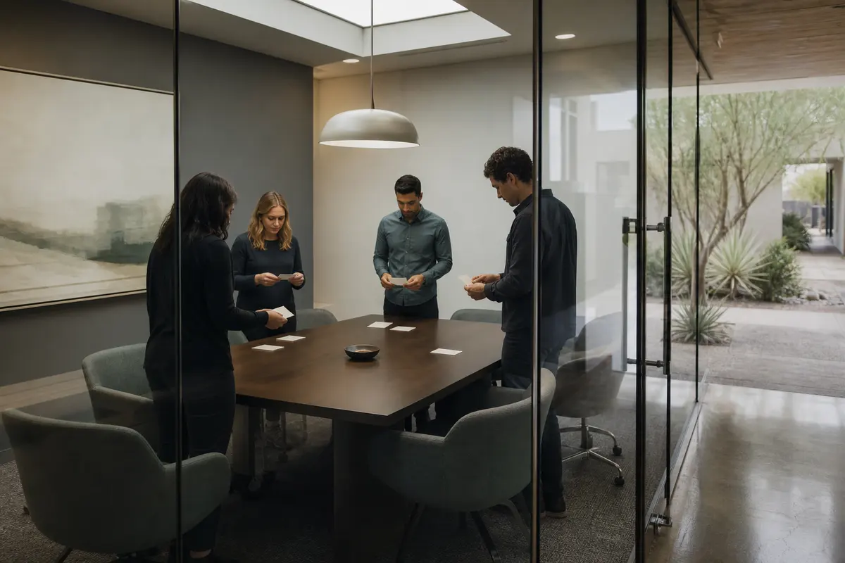 Editorial intake planning scene for AI Answering in Mesa, Arizona