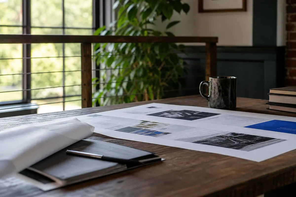 Editorial marketing planning scene for Berryville, Arkansas