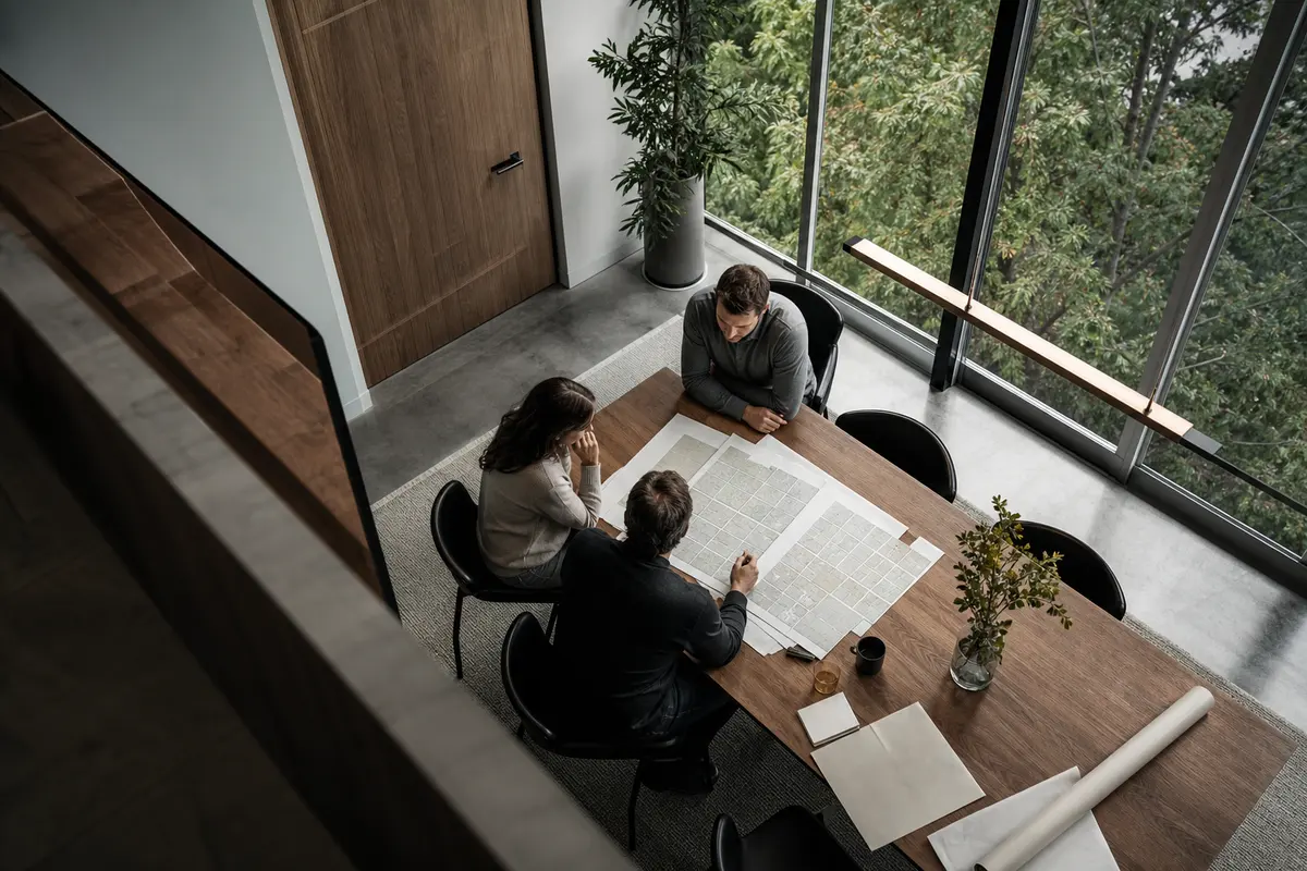 Editorial marketing planning scene for AI SEO in Farmington, Arkansas
