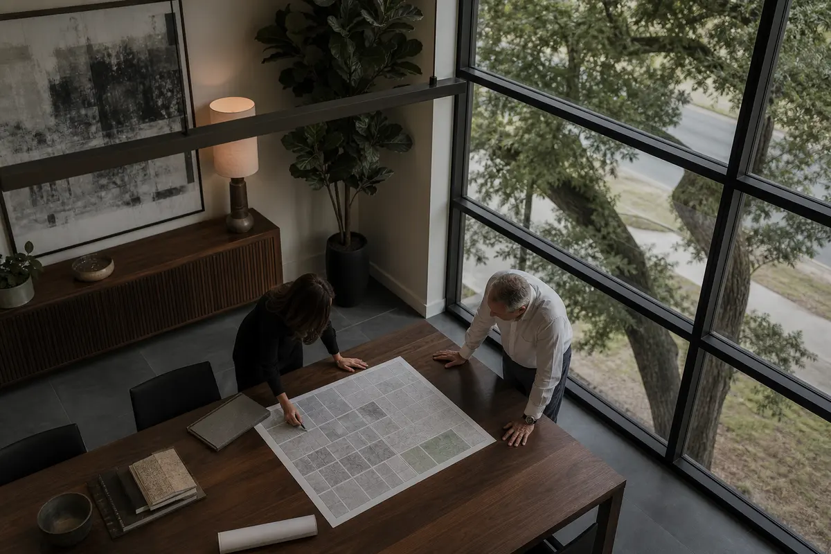 Editorial marketing planning scene for AI SEO in North Little Rock, Arkansas