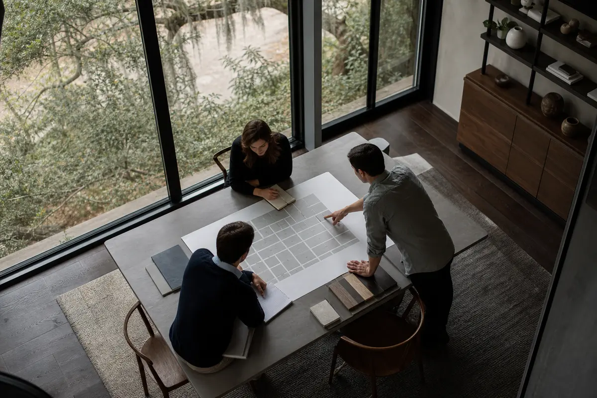 Editorial marketing planning scene for AI SEO in Sheridan, Arkansas