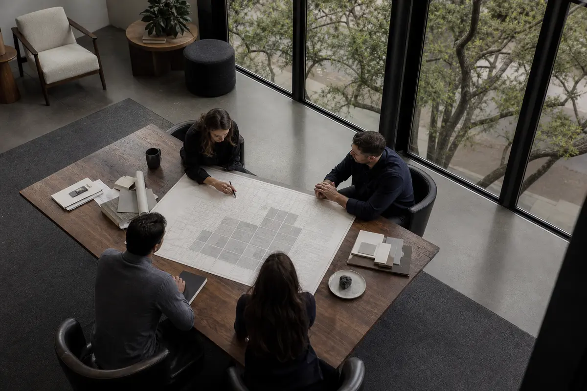 Editorial marketing planning scene for Adelanto, California
