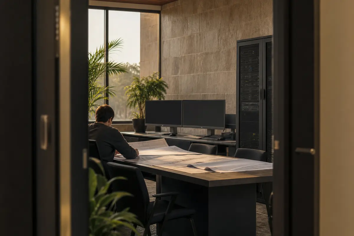 Editorial platform planning scene for Dedicated Hosting in Agoura Hills, California