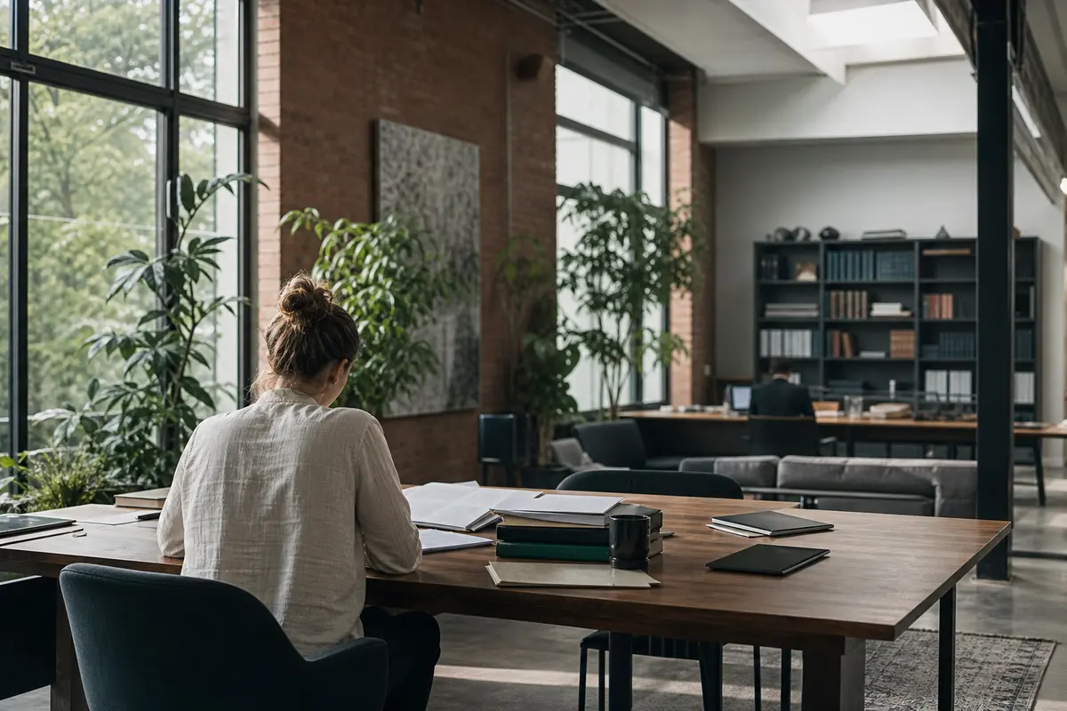 Editorial marketing planning scene for AI SEO in Albany, California