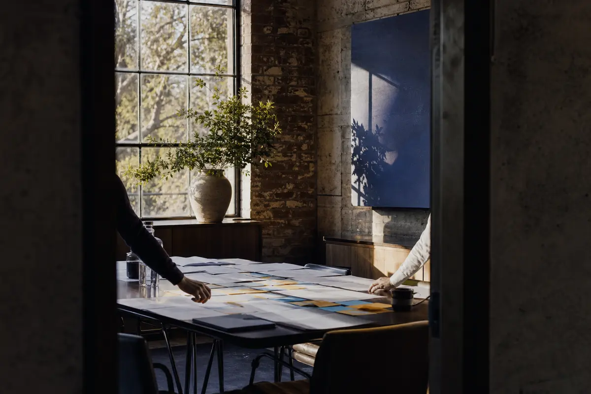 Editorial marketing planning scene for Alpine, California