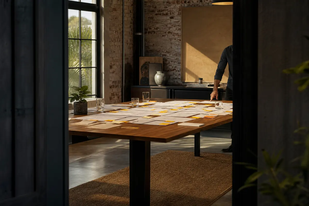 Editorial marketing planning scene for Aptos, California