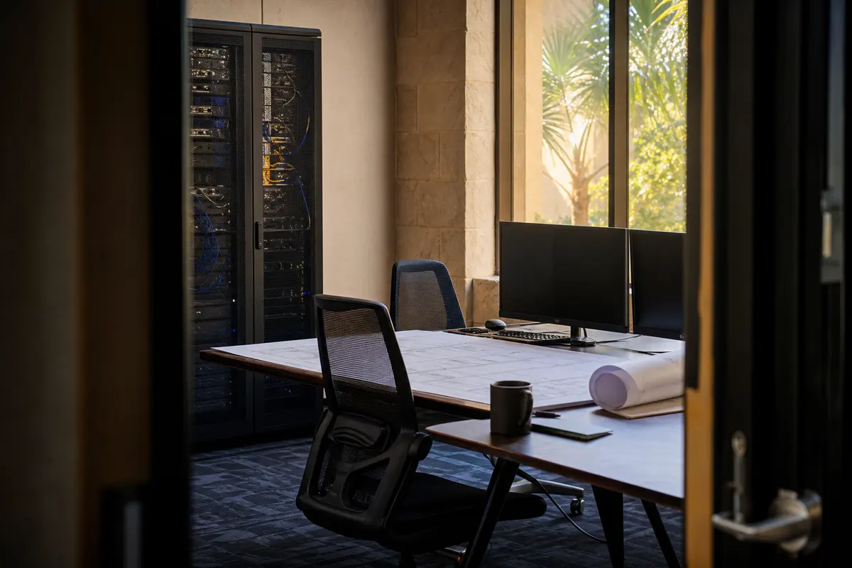 Editorial platform planning scene for Custom Software in Bonadelle Ranchos, California