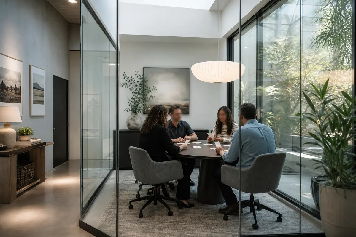 Editorial intake planning scene for Automation in Calabasas, California