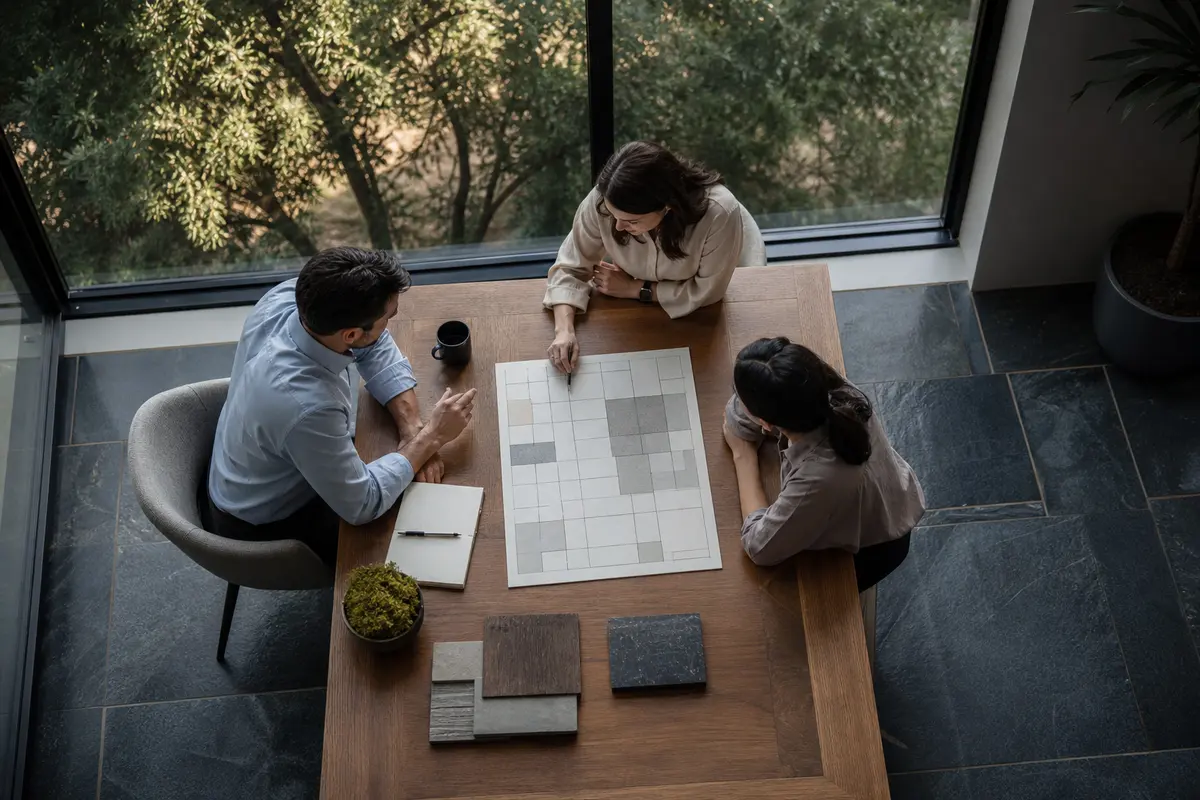 Editorial marketing planning scene for California City, California