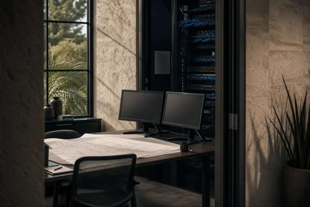 Editorial platform planning scene for Dedicated Hosting in Cambria, California