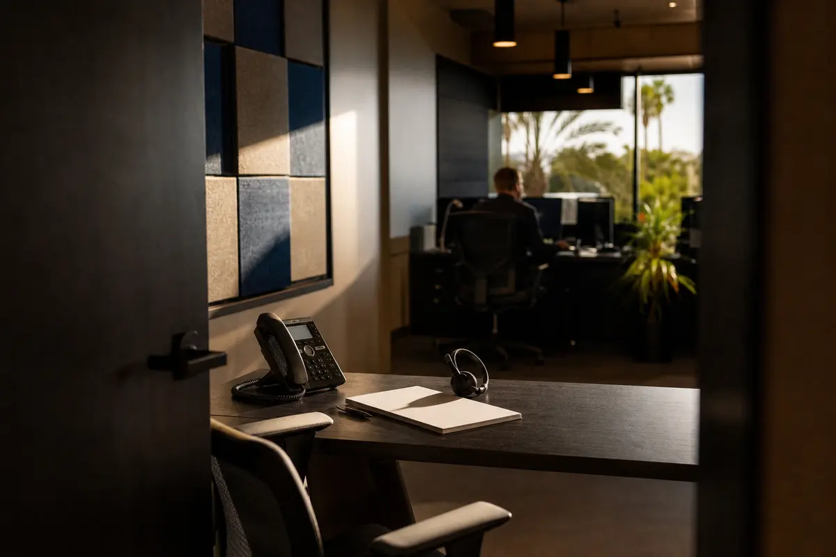 Editorial intake planning scene for AI Answering in Cathedral City, California