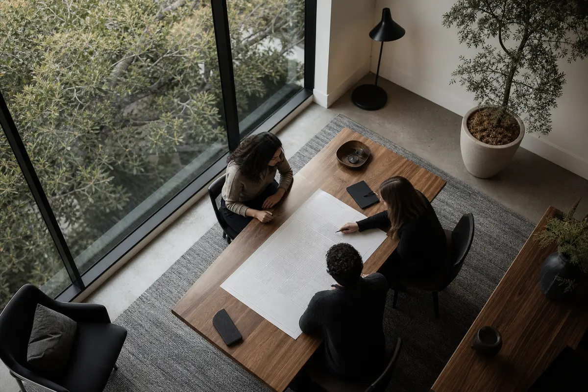 Editorial marketing planning scene for Claremont, California