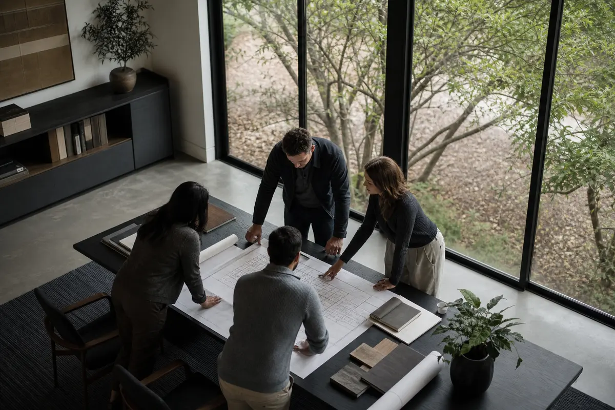 Editorial marketing planning scene for Crestline, California
