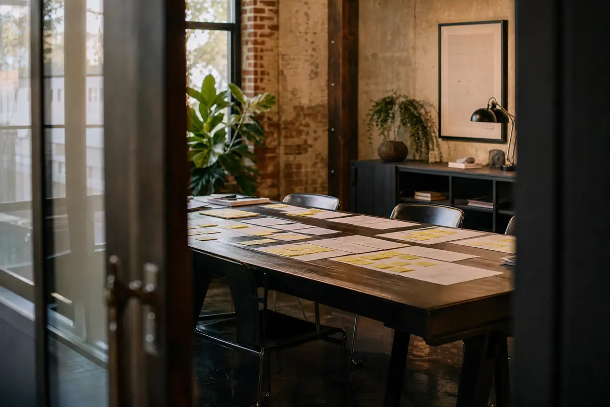 Editorial marketing planning scene for Davis, California