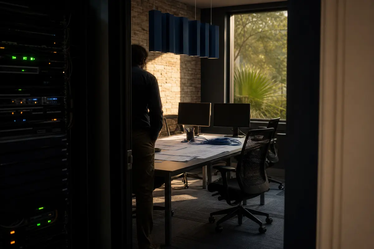 Editorial platform planning scene for Custom Software in Delhi, California