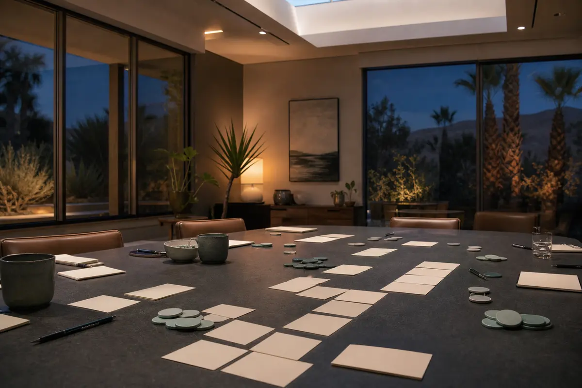 Editorial platform planning scene for Custom Software in Desert Hot Springs, California