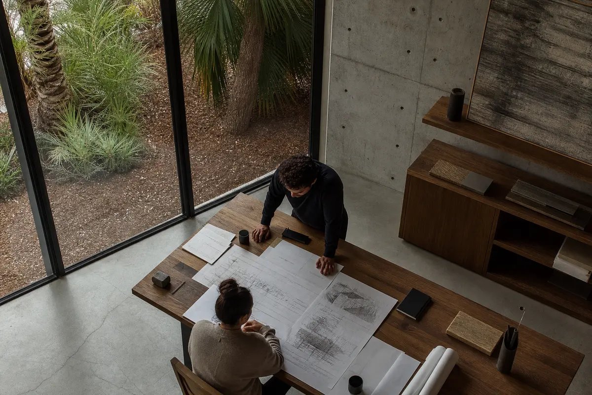 Editorial platform planning scene for Dedicated Hosting in Desert Palms, California