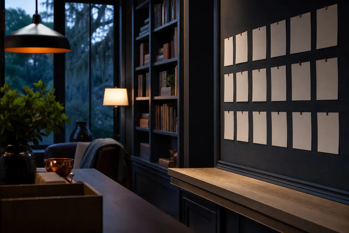 Editorial marketing planning scene for East Foothills, California