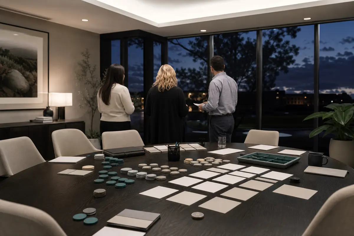 Editorial platform planning scene for ROI Dashboard in East Hemet, California
