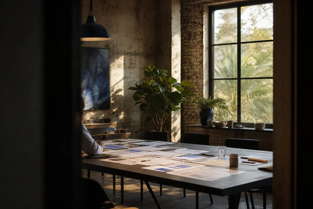 Editorial marketing planning scene for East Los Angeles, California