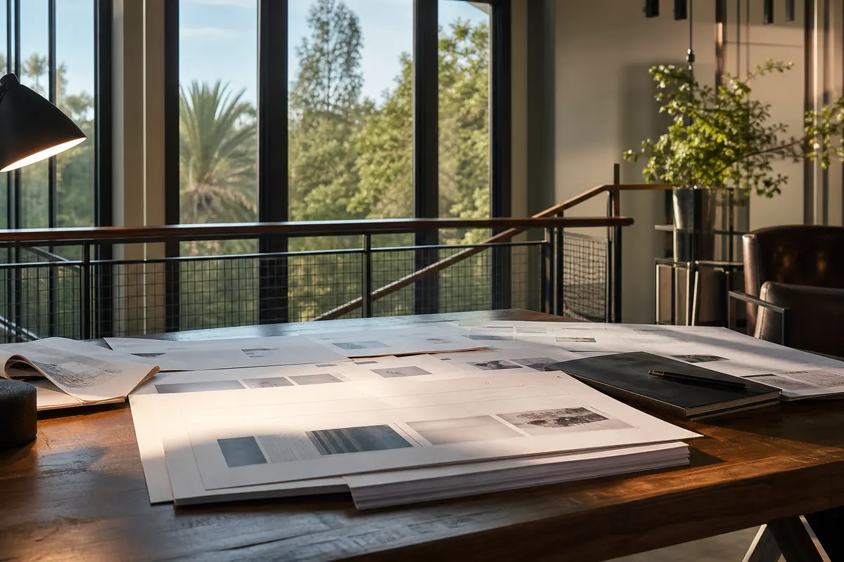 Editorial marketing planning scene for AI SEO in East Porterville, California
