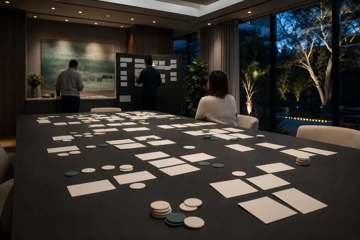 Editorial platform planning scene for ROI Dashboard in Encinitas, California