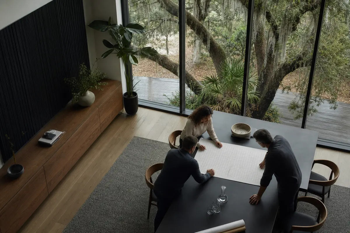 Editorial marketing planning scene for Reputation & Reviews in Eucalyptus Hills, California