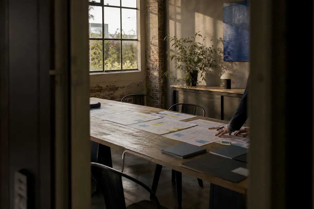 Editorial marketing planning scene for Farmersville, California