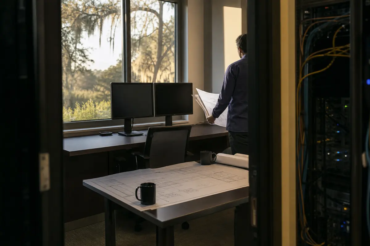 Editorial platform planning scene for Dedicated Hosting in Half Moon Bay, California
