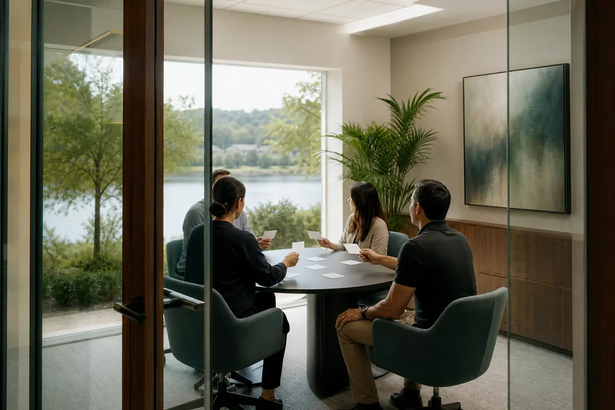Editorial intake planning scene for AI Answering in Hidden Valley Lake, California