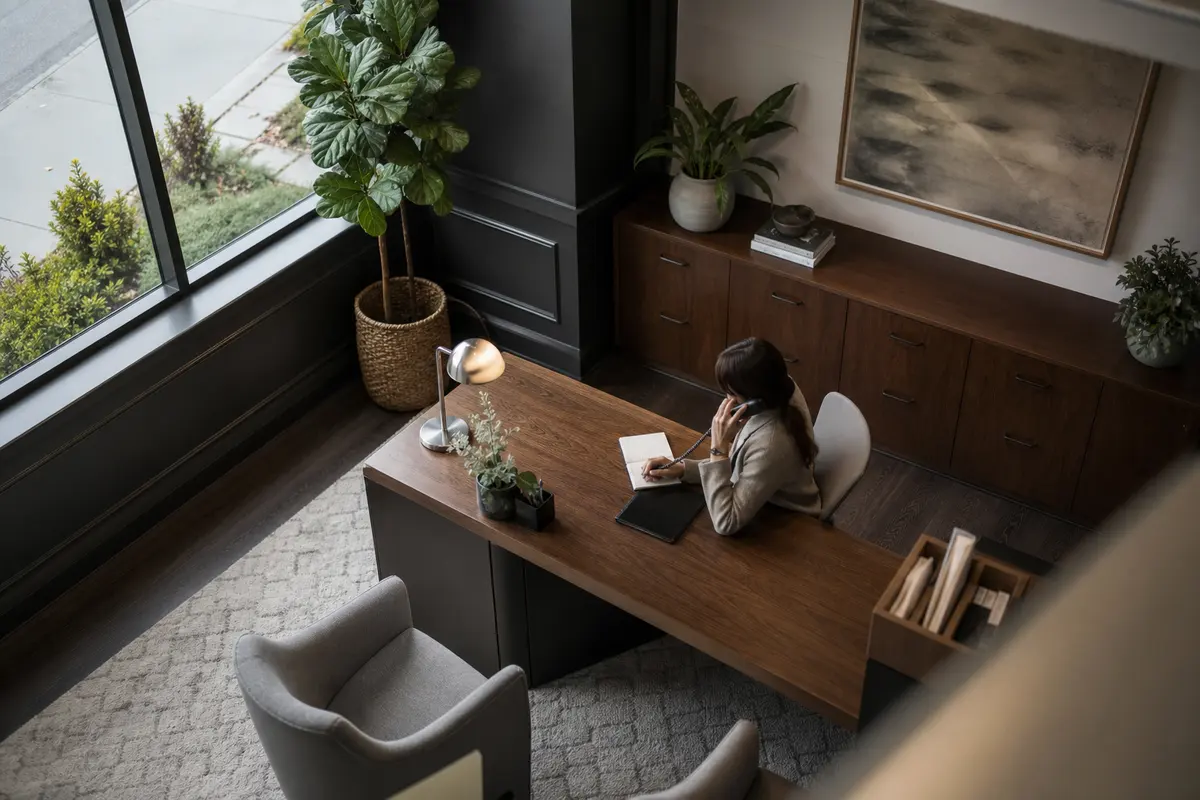 Editorial intake planning scene for AI Answering in Hollister, California