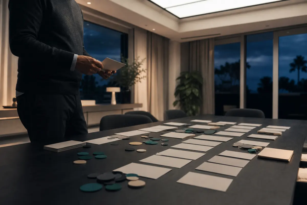 Editorial platform planning scene for ROI Dashboard in Homeland, California