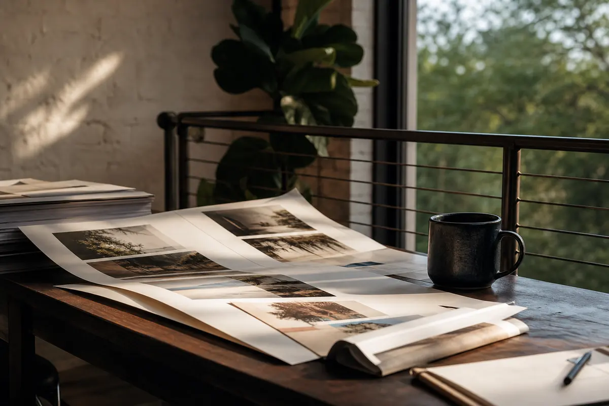Editorial marketing planning scene for Ione, California