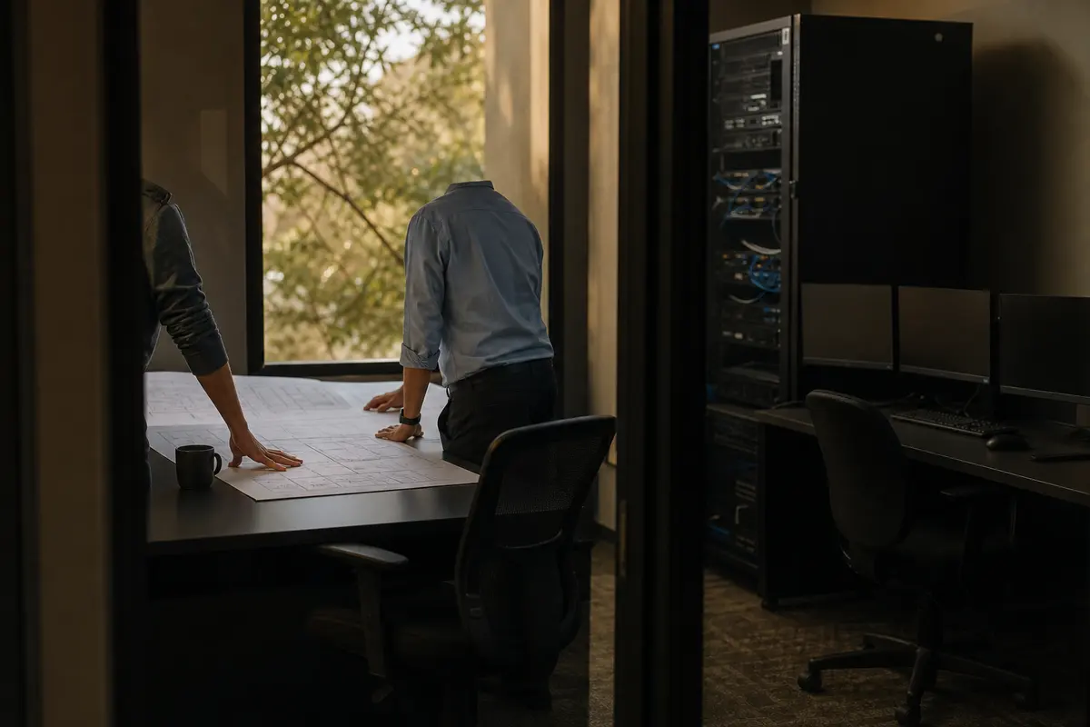 Editorial platform planning scene for Custom Software in Kerman, California