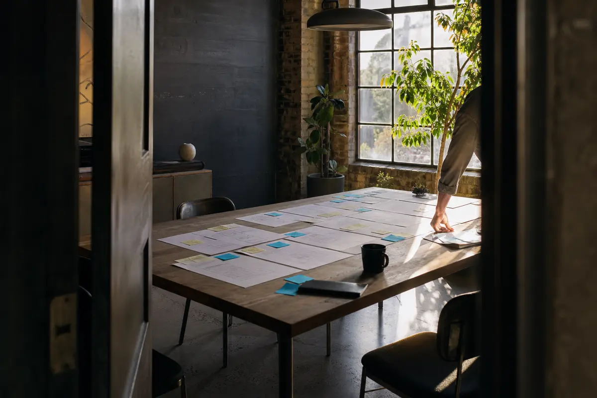 Editorial marketing planning scene for Legal News in La Habra, California