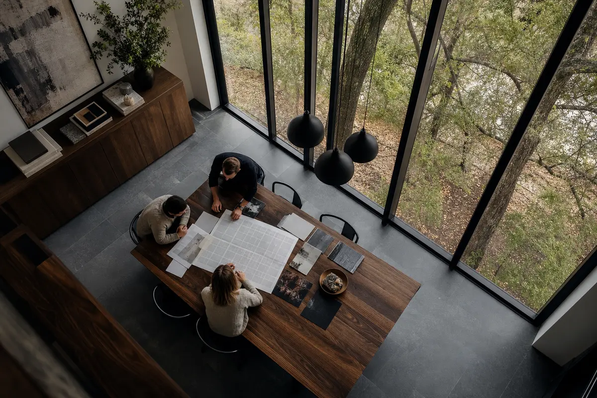 Editorial marketing planning scene for Lake Arrowhead, California