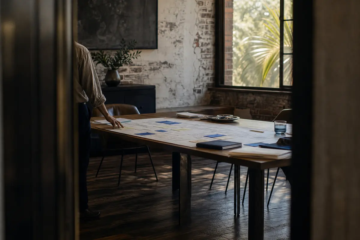 Editorial marketing planning scene for Programmatic SEO in La Presa, California